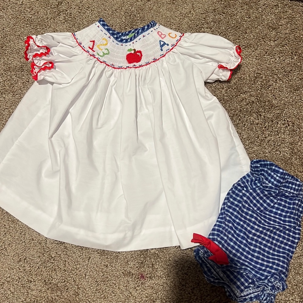 Back to school short set smocked